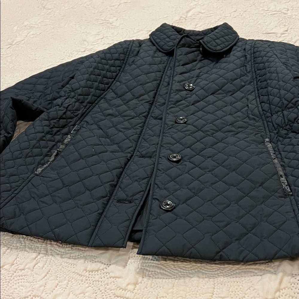 Lands' End Black Quilted Button-Up Jacket - Picture 3 of 8